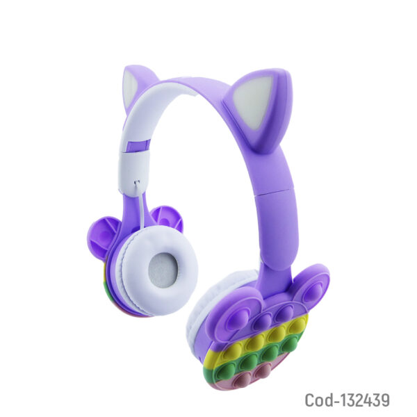 Audifonos Para Niños Con Orejas Iluminadas, BLUETOOTH, Recargable