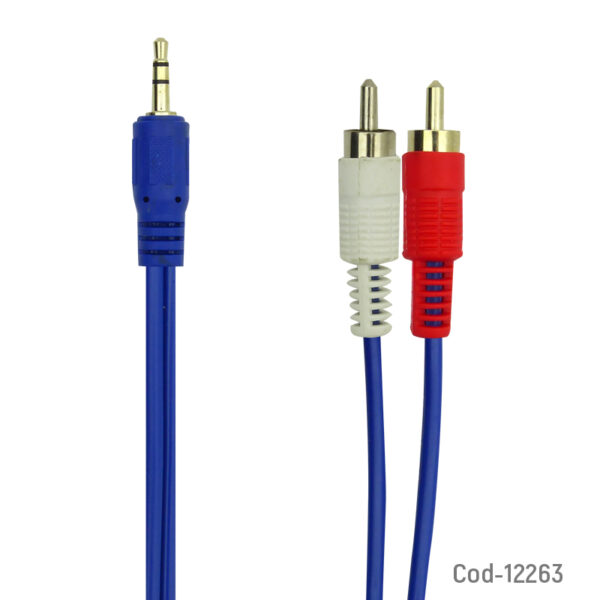 Cable 2 RCA X 1 Plug 3,5Mm, RST, 5 Metros