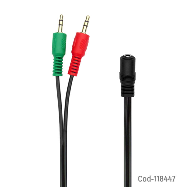Cable Adaptador, Audifono Y Microfono 3,5Mm Para PC