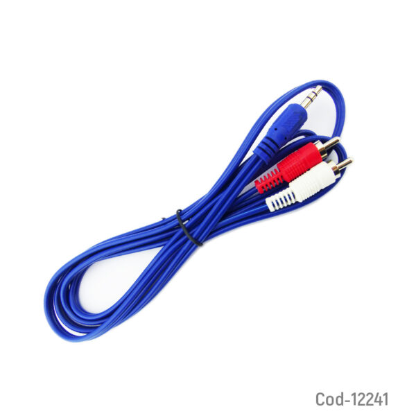 Cable RCA 2X1 Azul 1.5 Mt. Marca RST