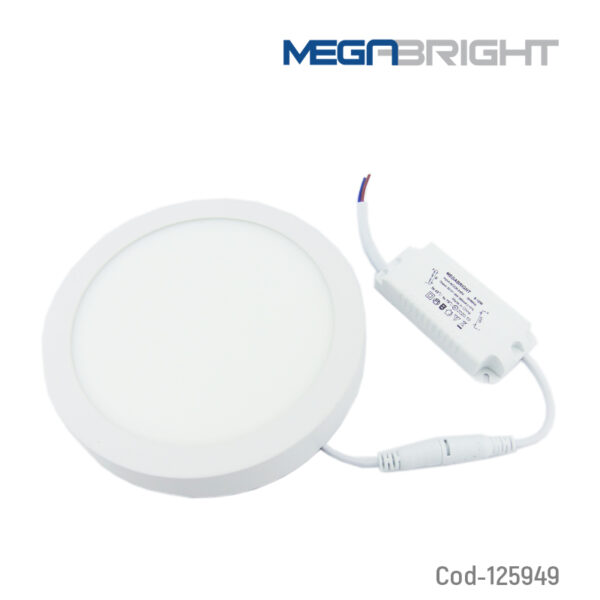 Foco LED Panel 12 Watt, Sobrepuesto, Megabright, Luz Fria