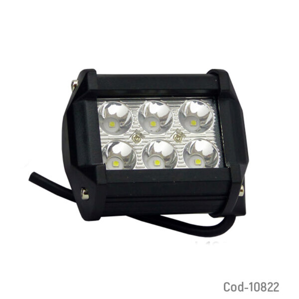 Neblinero 6 LED 18W, 12V, Modelo Rectangular