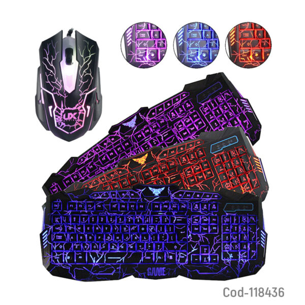 Teclado + Mouse Gamer, Mod-V100, Con Luz
