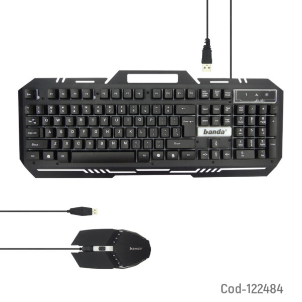 Teclado + Mouse Gamer USB Con Luz LED. Marca Banda