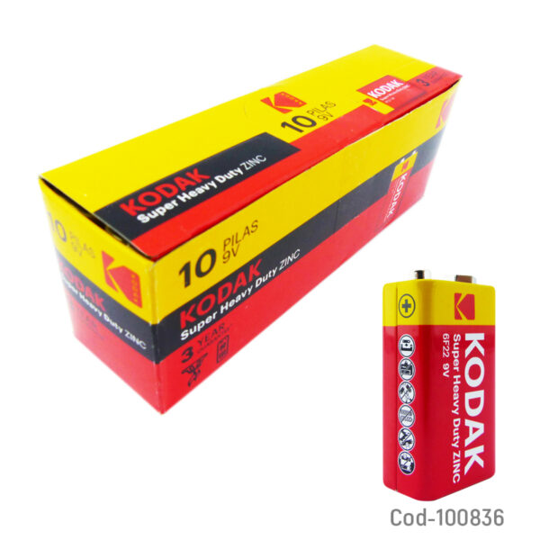 Bateria 9 Volt Kodak, Zinc Carbon. X 1 PCS