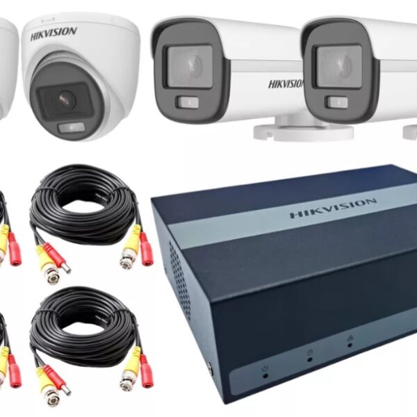 Kit Dvr Edvr 4ch 2bullet 2domos Colorvu E04hg2b2t-kitc, audio incluido