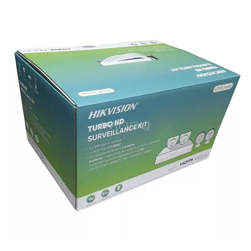 KIT 4 CAMARAS HIKVISION CON DISCO DURO BLANCO Y NEGRO - Imagen 2